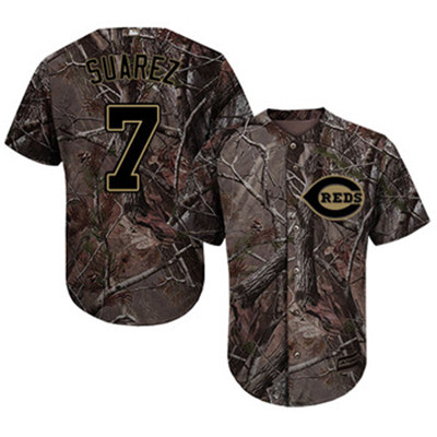 Reds #7 Eugenio Suarez Camo Realtree Collection Cool Base Stitched Baseball Jersey Reds #7 Eugenio Suarez Camo Realtree Collection Cool Base Stitched Baseball Jersey