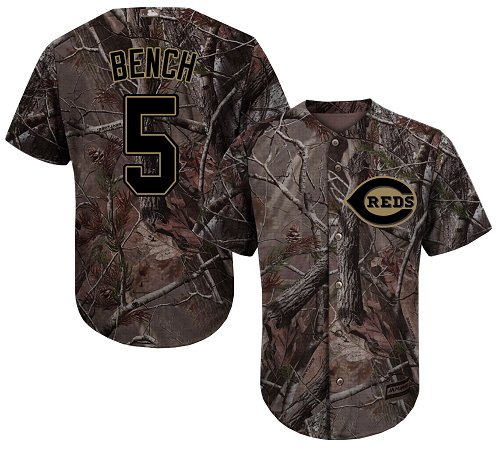 Reds #5 Johnny Bench Camo Realtree Collection Cool Base Stitched Baseball Jersey Reds #5 Johnny Bench Camo Realtree Collection Cool Base Stitched Baseball Jersey