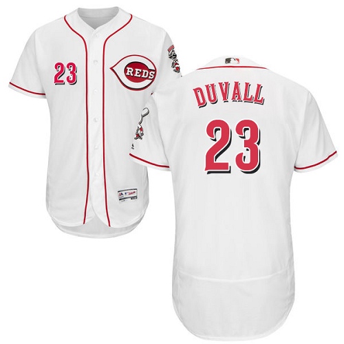 Reds #23 Adam Duvall White Flexbase Authentic Collection Stitched Baseball Jersey Reds #23 Adam Duvall White Flexbase Authentic Collection Stitched Baseball Jersey