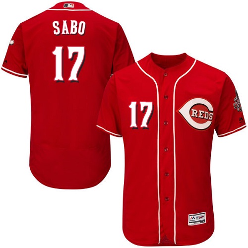 Reds #17 Chris Sabo Red Flexbase Authentic Collection Stitched MLB Jersey Reds #17 Chris Sabo Red Flexbase Authentic Collection Stitched MLB Jersey
