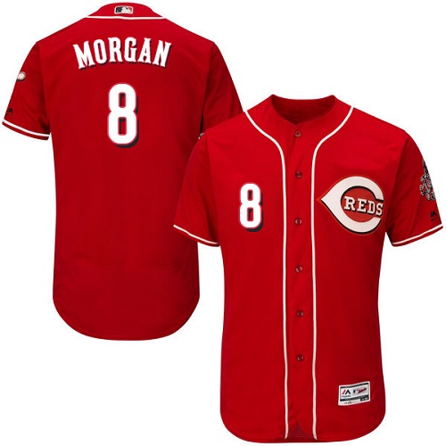 Reds #8 Joe Morgan Red Flexbase Authentic Collection Stitched MLB Jersey Reds #8 Joe Morgan Red Flexbase Authentic Collection Stitched MLB Jersey