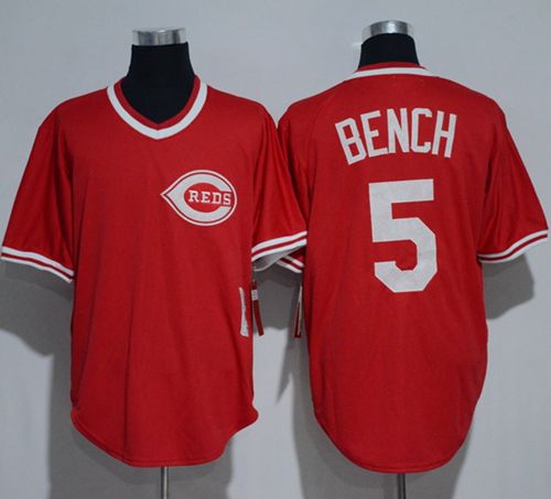 Mitchell And Ness 1983 Reds #5 Johnny Bench Red Throwback Stitched MLB Jersey Mitchell And Ness 1983 Reds #5 Johnny Bench Red Throwback Stitched MLB Jersey