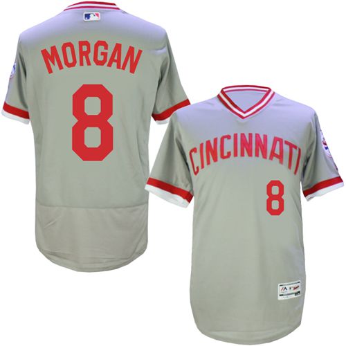 Reds #8 Joe Morgan Grey Flexbase Authentic Collection Cooperstown Stitched MLB Jersey Reds #8 Joe Morgan Grey Flexbase Authentic Collection Cooperstown Stitched MLB Jersey