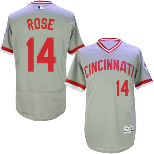 Reds #14 Pete Rose Grey Flexbase Authentic Collection Cooperstown Stitched MLB Jersey Reds #14 Pete Rose Grey Flexbase Authentic Collection Cooperstown Stitched MLB Jersey