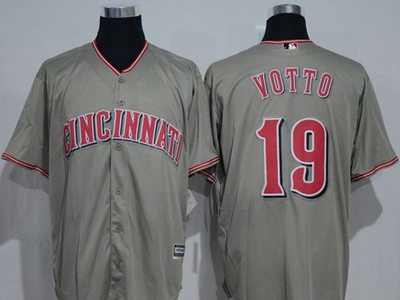 Reds #19 Joey Votto Grey New Cool Base Stitched MLB Jersey Reds #19 Joey Votto Grey New Cool Base Stitched MLB Jersey