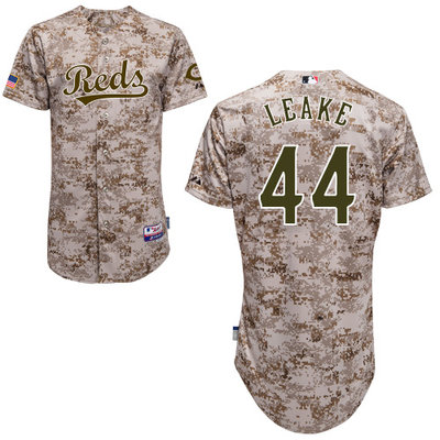 Cincinnati Reds #44 Leake Authentic Personalized Alternate Camo Jersey
