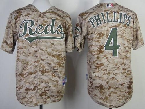 Cincinnati Reds #4 Brandon Phillips Camo Alternate Cool Base Baseball Jersey Cincinnati Reds #4 Brandon Phillips Camo Alternate Cool Base Baseball Jersey
