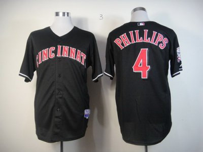 MLB Cincinnati Reds 4 Phillips Black Fashion Jerseys MLB Cincinnati Reds 4 Phillips Black Fashion Jerseys