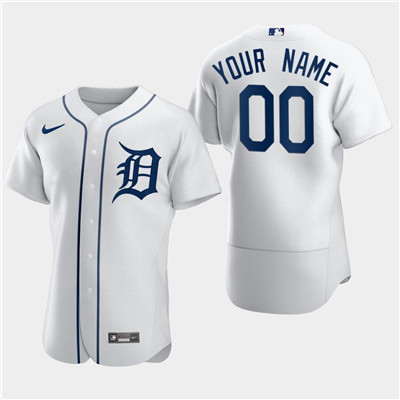 Men's Custom Detroit Tigers Custom Nike Flexbase White Jersey Men's Custom Detroit Tigers Custom Nike Flexbase White Jersey