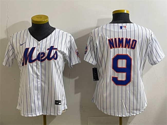 Women's New York Mets #9 Brandon Nimmo White Cool Base Stitched Baseball Jersey(Run Small) Women's New York Mets #9 Brandon Nimmo White Cool Base Stitched Baseball Jersey(Run Small)