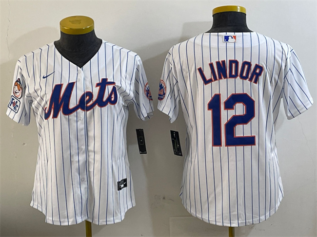 Women's New York Mets #12 Francisco Lindor White 2025 Spring Training Cool Base Stitched Baseball Jersey(Run Small) Women's New York Mets #12 Francisco Lindor White 2025 Spring Training Cool Base Stitched Baseball Jersey(Run Small)