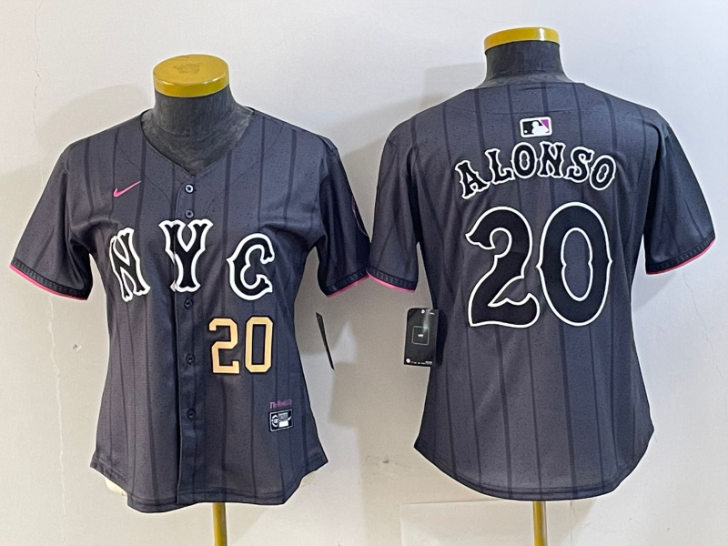 Women's New York Mets #20 Pete Alonso Graphite 2024 City Connect Limited Stitched Baseball Jersey 2 Women's New York Mets #20 Pete Alonso Graphite 2024 City Connect Limited Stitched Baseball Jersey 2