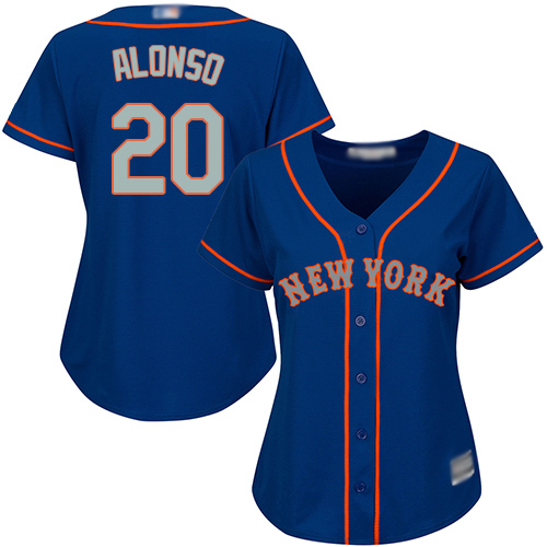 Mets #20 Pete Alonso Blue(Grey NO.) Alternate Women's Stitched Baseball Jersey Mets #20 Pete Alonso Blue(Grey NO.) Alternate Women's Stitched Baseball Jersey