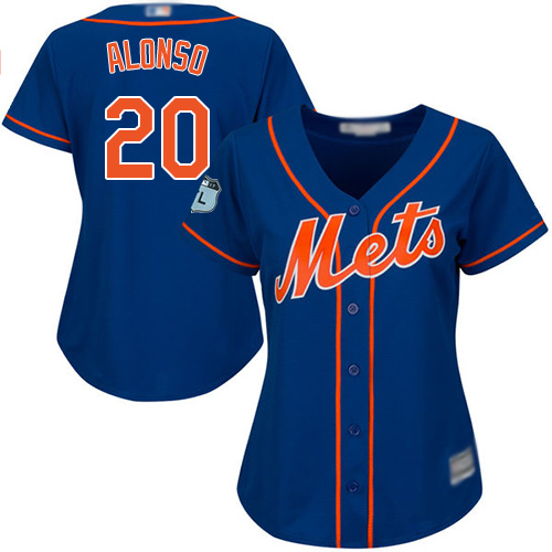 Mets #20 Pete Alonso Blue Alternate Women's Stitched Baseball Jersey Mets #20 Pete Alonso Blue Alternate Women's Stitched Baseball Jersey