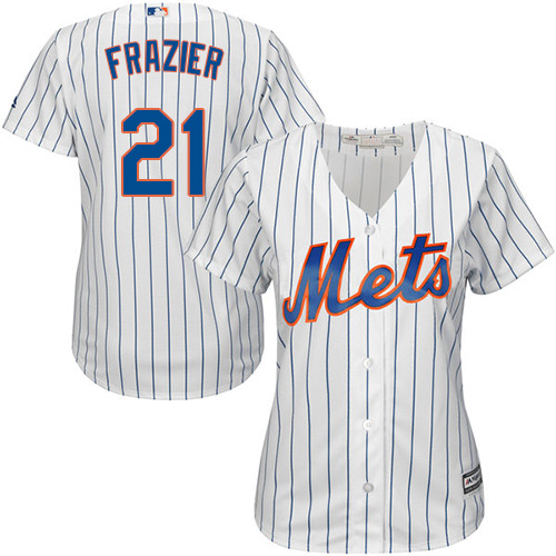 Mets #21 Todd Frazier White(Blue Strip) Home Women's Stitched MLB Jersey Mets #21 Todd Frazier White(Blue Strip) Home Women's Stitched MLB Jersey