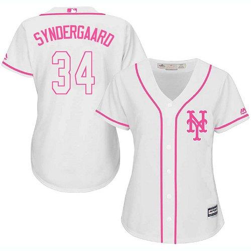 Mets #34 Noah Syndergaard White Pink Fashion Women's Stitched MLB Jersey Mets #34 Noah Syndergaard White Pink Fashion Women's Stitched MLB Jersey