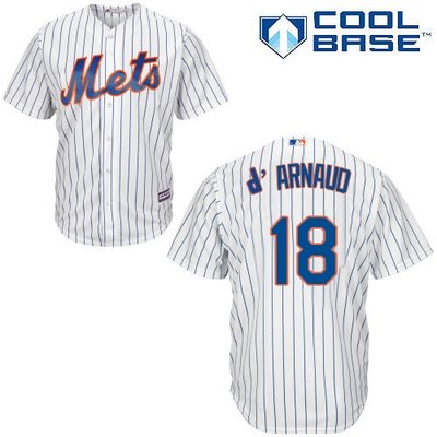 Mets #18 Travis d'Arnaud White(Blue Strip) Cool Base Stitched Youth MLB Jersey Mets #18 Travis d'Arnaud White(Blue Strip) Cool Base Stitched Youth MLB Jersey