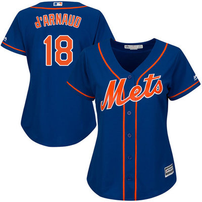 Mets #18 Travis d'Arnaud Blue Alternate Women's Stitched MLB Jersey Mets #18 Travis d'Arnaud Blue Alternate Women's Stitched MLB Jersey