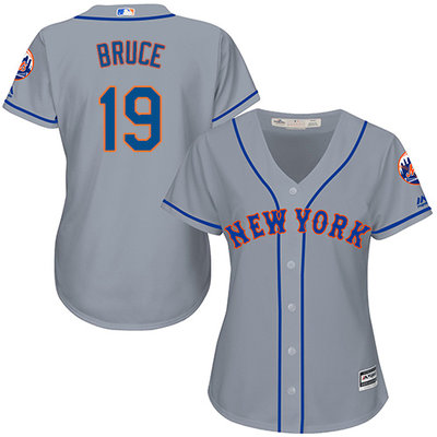 Mets #19 Jay Bruce Grey Road Women's Stitched MLB Jersey Mets #19 Jay Bruce Grey Road Women's Stitched MLB Jersey