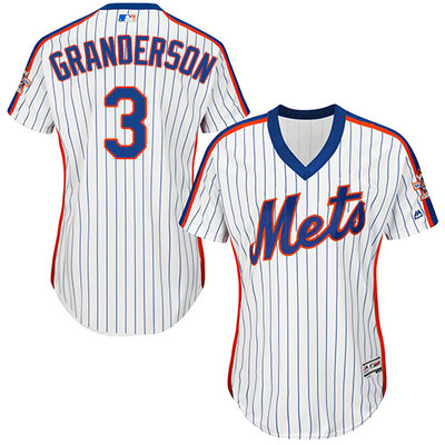 Mets #3 Curtis Granderson White(Blue Strip) Alternate Women's Stitched MLB Jersey Mets #3 Curtis Granderson White(Blue Strip) Alternate Women's Stitched MLB Jersey