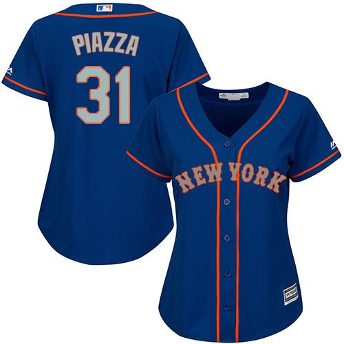 Mets #31 Mike Piazza Blue(Grey NO.) Alternate Women's Stitched MLB Jersey Mets #31 Mike Piazza Blue(Grey NO.) Alternate Women's Stitched MLB Jersey