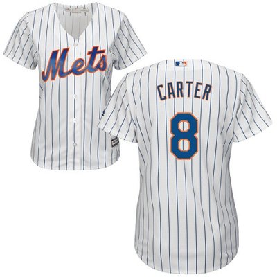 Mets #8 Gary Carter White(Blue Strip) Home Women's Stitched MLB Jersey Mets #8 Gary Carter White(Blue Strip) Home Women's Stitched MLB Jersey