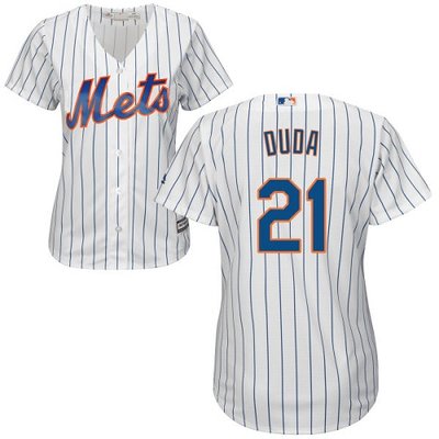 Mets #21 Lucas Duda White(Blue Strip) Home Women's Stitched MLB Jersey Mets #21 Lucas Duda White(Blue Strip) Home Women's Stitched MLB Jersey