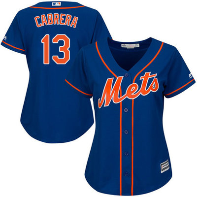 Mets #13 Asdrubal Cabrera Blue Alternate Women's Stitched MLB Jersey Mets #13 Asdrubal Cabrera Blue Alternate Women's Stitched MLB Jersey