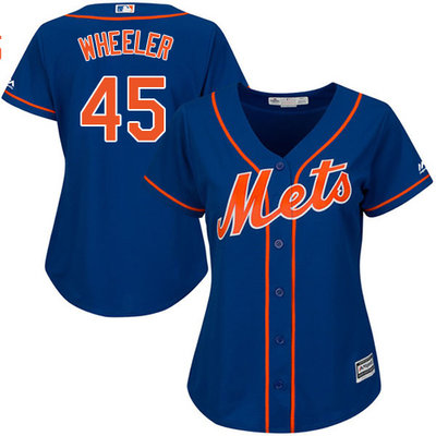 Mets #45 Zack Wheeler Blue Alternate Women's Stitched MLB Jersey Mets #45 Zack Wheeler Blue Alternate Women's Stitched MLB Jersey