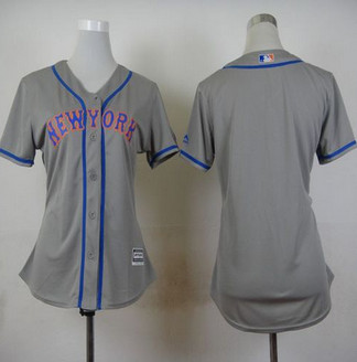 Women New York Mets Blank Grey Road Stitched Baseball Jersey Women New York Mets Blank Grey Road Stitched Baseball Jersey