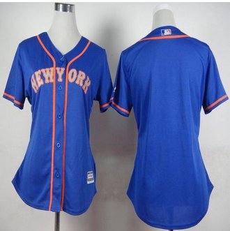 Women Mets Blank Blue Alternate Road Stitched Baseball Jersey Women Mets Blank Blue Alternate Road Stitched Baseball Jersey