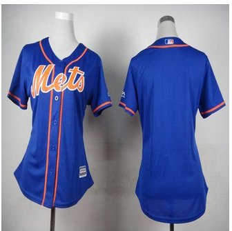 Women New York Mets Blank Blue Alternate Stitched Baseball Jersey Women New York Mets Blank Blue Alternate Stitched Baseball Jersey
