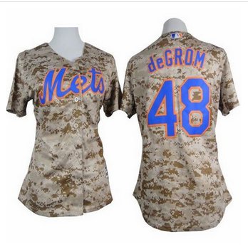 Women Mets #48 Jacob deGrom Camo Fashion Stitched Baseball Jersey Women Mets #48 Jacob deGrom Camo Fashion Stitched Baseball Jersey