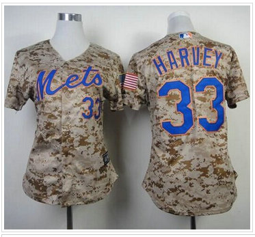 Women's New York Mets #33 Matt Harvey Camo Fashion Stitched Baseball Jersey Women's New York Mets #33 Matt Harvey Camo Fashion Stitched Baseball Jersey