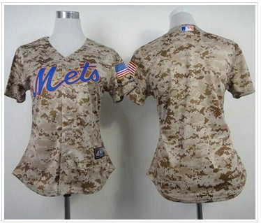 Women's New York Mets Blank Camo Fashion Stitched Baseball Jersey Women's New York Mets Blank Camo Fashion Stitched Baseball Jersey