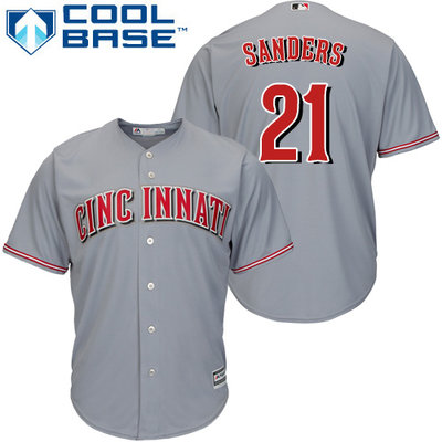Reds #21 Reggie Sanders Grey Cool Base Stitched Youth MLB Jersey Reds #21 Reggie Sanders Grey Cool Base Stitched Youth MLB Jersey
