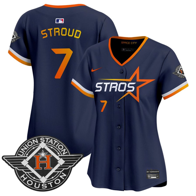 Women's Houston Astros #7 C.J. Stroud Navy 2025 City Connect Limited Stitched Baseball Jersey(Run Small) Women's Houston Astros #7 C.J. Stroud Navy 2025 City Connect Limited Stitched Baseball Jersey(Run Small)