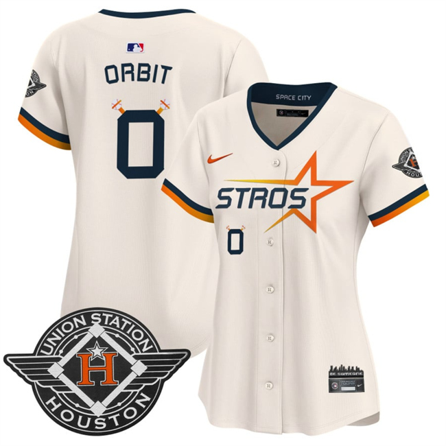 Women's Houston Astros #0 Orbit Cream 2025 City Connect Limited Stitched Baseball Jersey(Run Small) Women's Houston Astros #0 Orbit Cream 2025 City Connect Limited Stitched Baseball Jersey(Run Small)