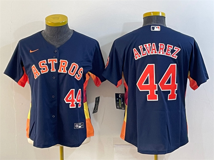 Women's Houston Astros #44 Yordan Alvarez Navy With Patch Cool Base Stitched Baseball Jerseys(Run Small) Women's Houston Astros #44 Yordan Alvarez Navy With Patch Cool Base Stitched Baseball Jerseys(Run Small)