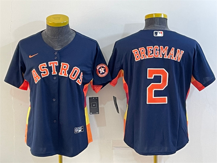 Women's Houston Astros #2 Alex Bregman Navy With Patch Cool Base Stitched Baseball Jerseys(Run Small) Women's Houston Astros #2 Alex Bregman Navy With Patch Cool Base Stitched Baseball Jerseys(Run Small)