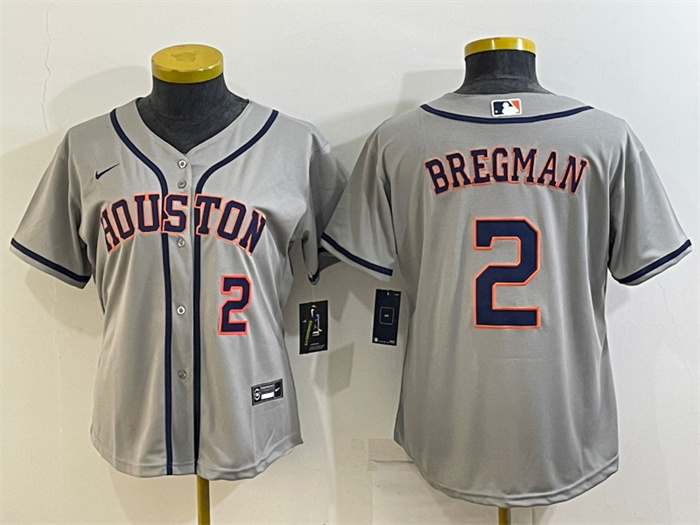 Women's Houston Astros #2 Alex Bregman Gray Cool Base Stitched Baseball Jersey(Run Small) Women's Houston Astros #2 Alex Bregman Gray Cool Base Stitched Baseball Jersey(Run Small)