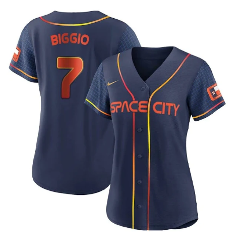 Women's Houston Astros #7 Craig Biggio 2022 Navy City Connect Stitched Jersey(Run Small) Women's Houston Astros #7 Craig Biggio 2022 Navy City Connect Stitched Jersey(Run Small)