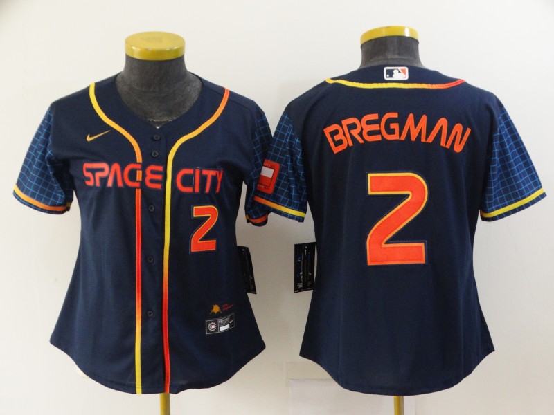 Women's Houston Astros #2 Alex Bregman 2022 Navy City Connect Stitched Jerseys(Run Small) Women's Houston Astros #2 Alex Bregman 2022 Navy City Connect Stitched Jerseys(Run Small)