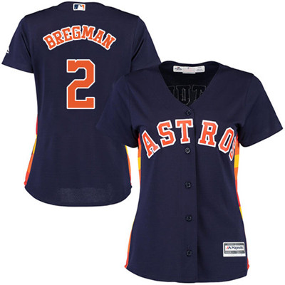 Astros #2 Alex Bregman Navy Blue Alternate Women's Stitched Baseball Jersey Astros #2 Alex Bregman Navy Blue Alternate Women's Stitched Baseball Jersey