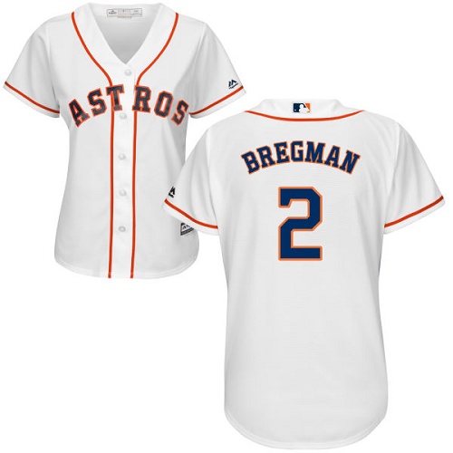 Astros #2 Alex Bregman White Home Women's Stitched Baseball Jersey Astros #2 Alex Bregman White Home Women's Stitched Baseball Jersey