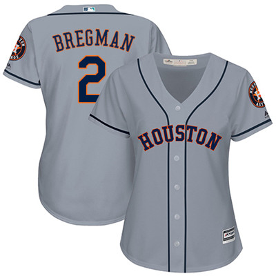 Astros #2 Alex Bregman Grey Road Women's Stitched Baseball Jersey Astros #2 Alex Bregman Grey Road Women's Stitched Baseball Jersey