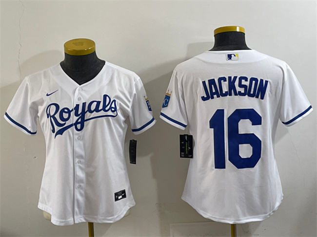 Women's Kansas City Royals #16 Bo Jackson White Cool Base Stitched Jersey(Run Small) Women's Kansas City Royals #16 Bo Jackson White Cool Base Stitched Jersey(Run Small)