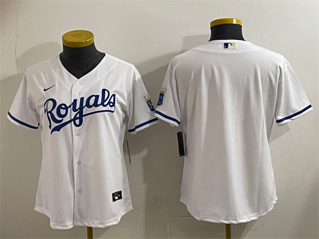 Women's Kansas City Royals Blank White Cool Base Stitched Jersey(Run Small) Women's Kansas City Royals Blank White Cool Base Stitched Jersey(Run Small)