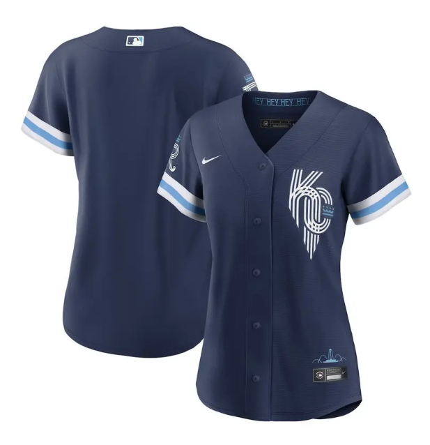 Women's Kansas City Royals Blank 2022 Navy City Connect Cool Base Stitched Jersey(Run Small) Women's Kansas City Royals Blank 2022 Navy City Connect Cool Base Stitched Jersey(Run Small)