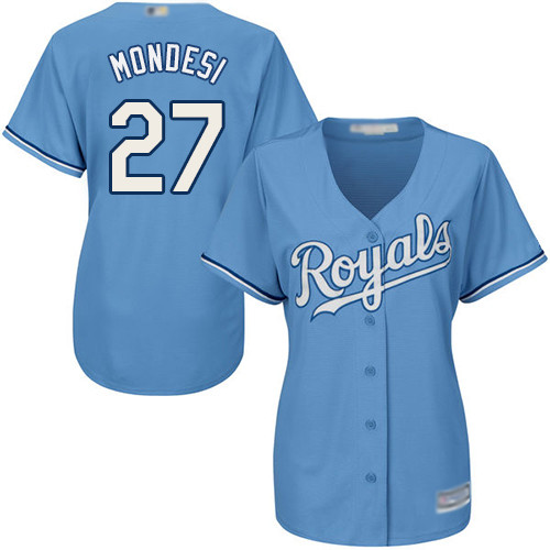 Royals #27 Raul Mondesi Light Blue Alternate Women's Stitched Baseball Jersey Royals #27 Raul Mondesi Light Blue Alternate Women's Stitched Baseball Jersey